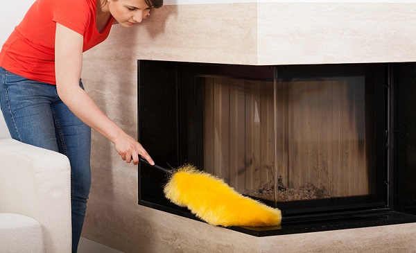 clean electric fireplace