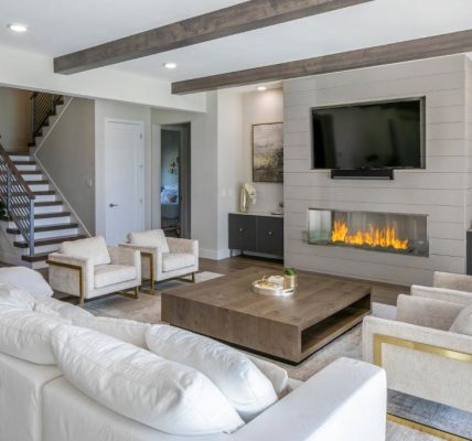 Stylish living room makeover with modern furniture, cozy lighting, and elegant décor ideas