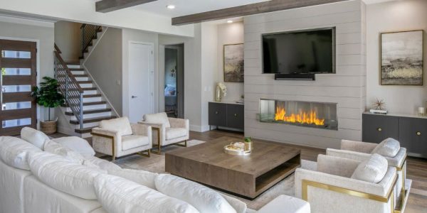 Stylish living room makeover with modern furniture, cozy lighting, and elegant décor ideas
