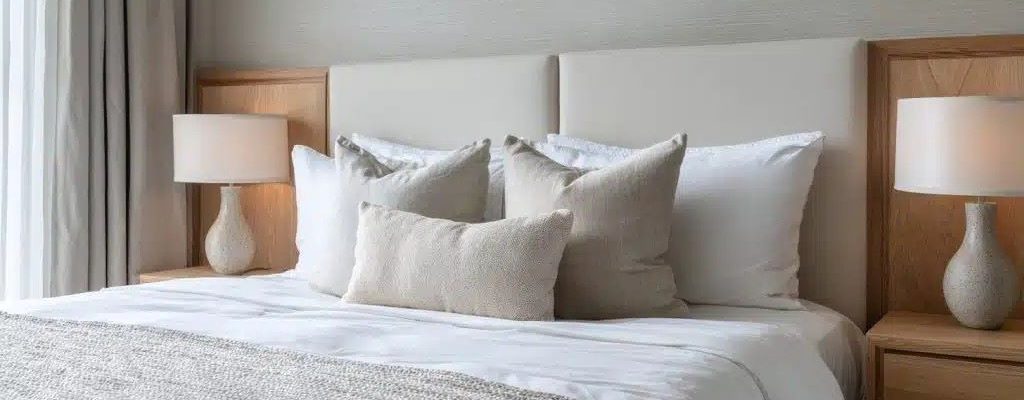 Comparing king size bed pillows by firmness and fill material