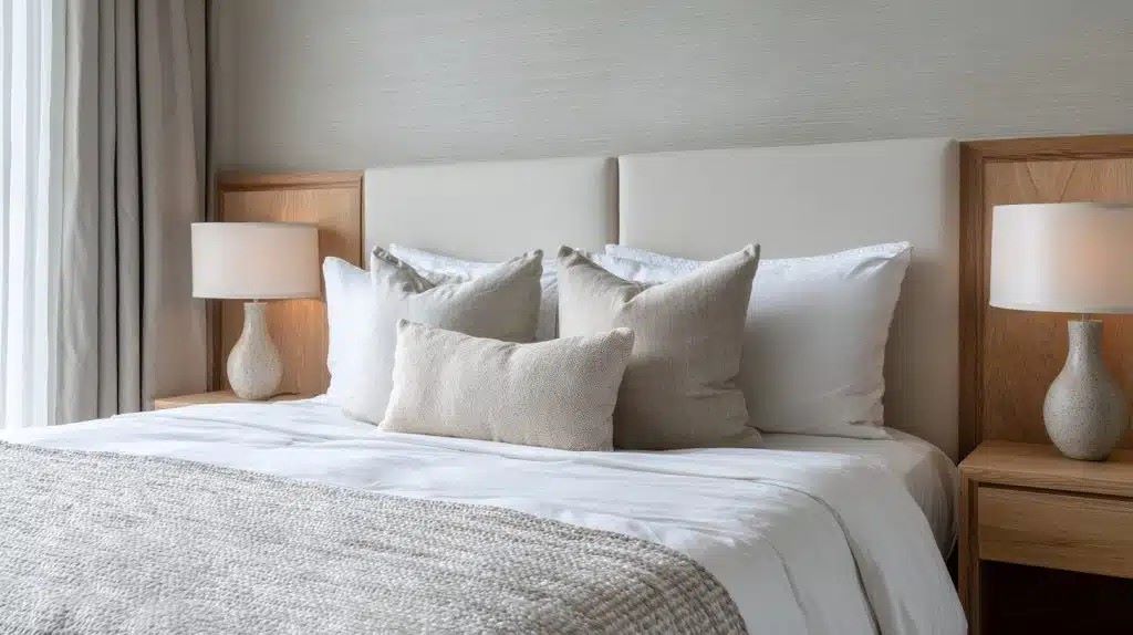 Comparing king size bed pillows by firmness and fill material