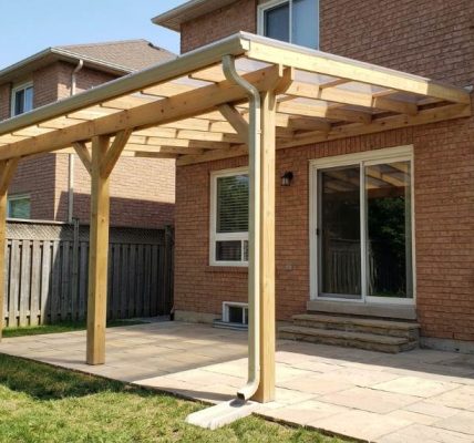 Patio roof extension with oversized drainage gutters in Tampa