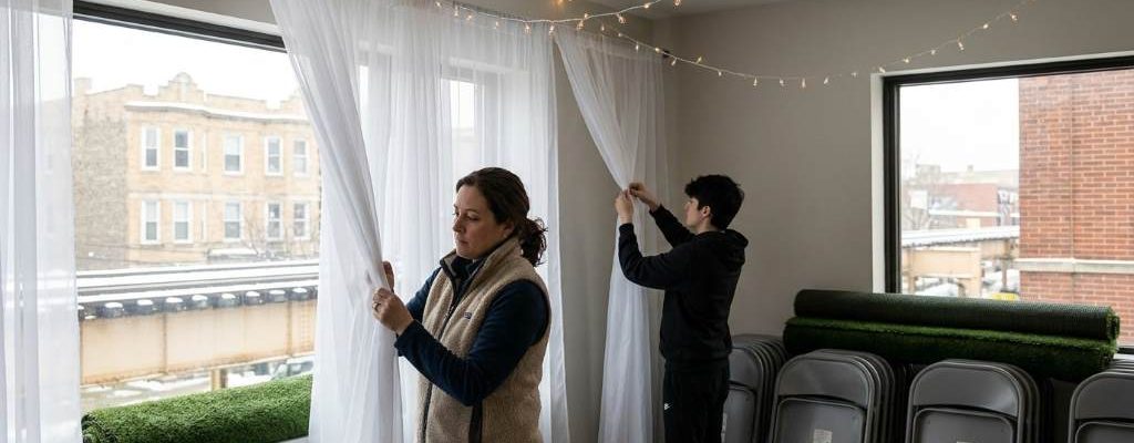 Affordable event setup with simple decorations in Chicago venue