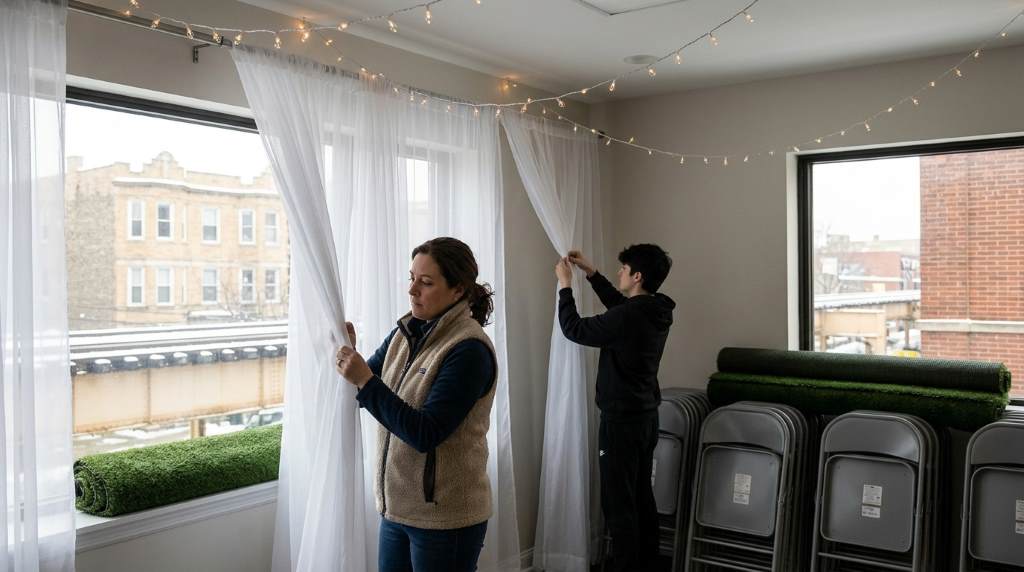 Affordable event setup with simple decorations in Chicago venue