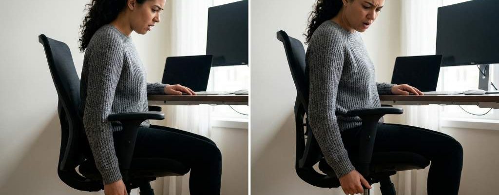 Ergonomic office chair with exposed gas lift cylinder