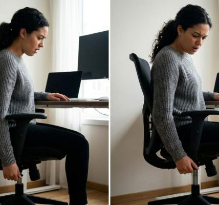 Ergonomic office chair with exposed gas lift cylinder