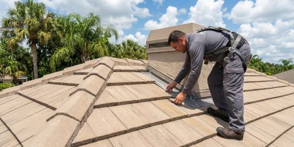 Tampa FL home roof prepared for severe storm weather