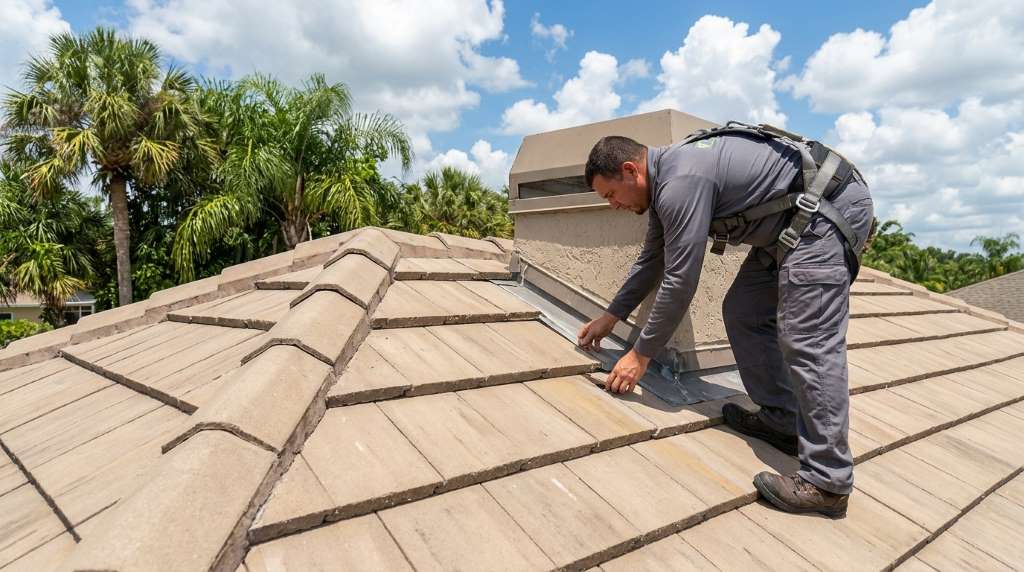 Tampa FL home roof prepared for severe storm weather
